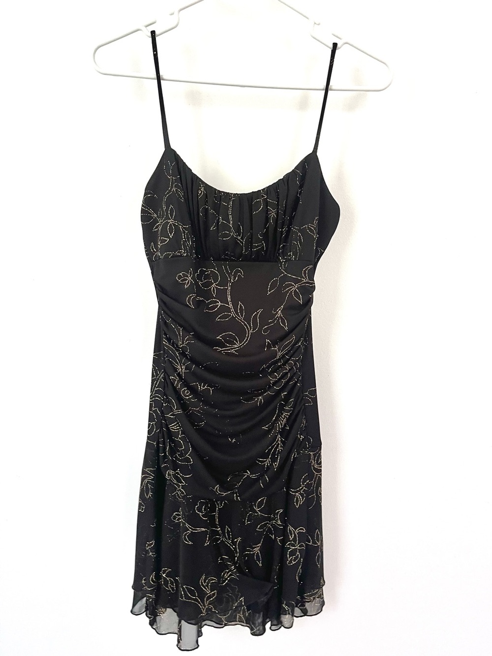 Y2K Taboo Black Dress with Gold Accents